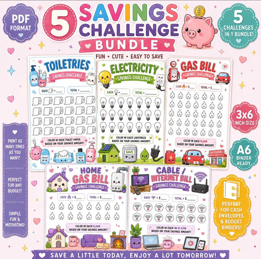 Household Bundle Of 5 Savings Challenge Bundle