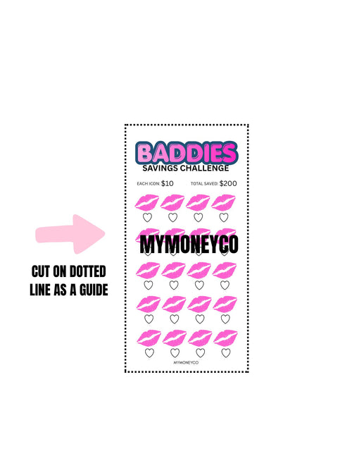 Baddies Savings Challenge PDF Digital Download A6 Format