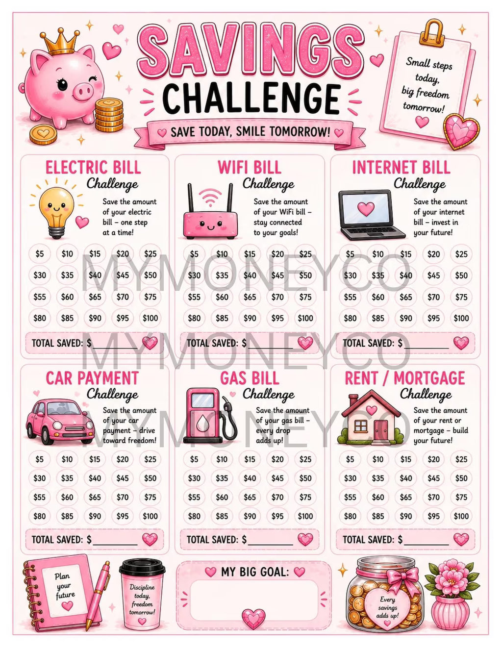 Mymoneyco Savings Challenge Workbook