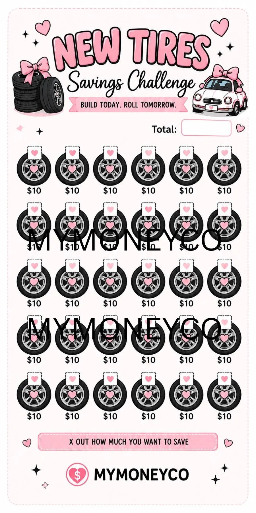 Pink Car Savings Challenge Bundle