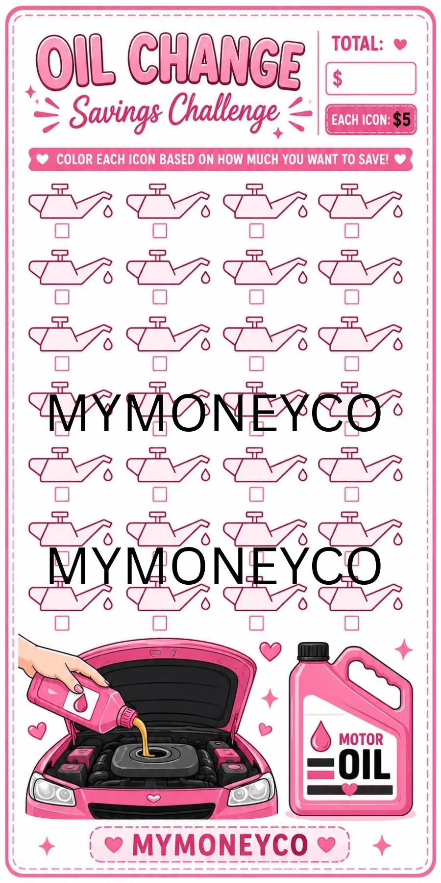 Pink Car Savings Challenge Bundle