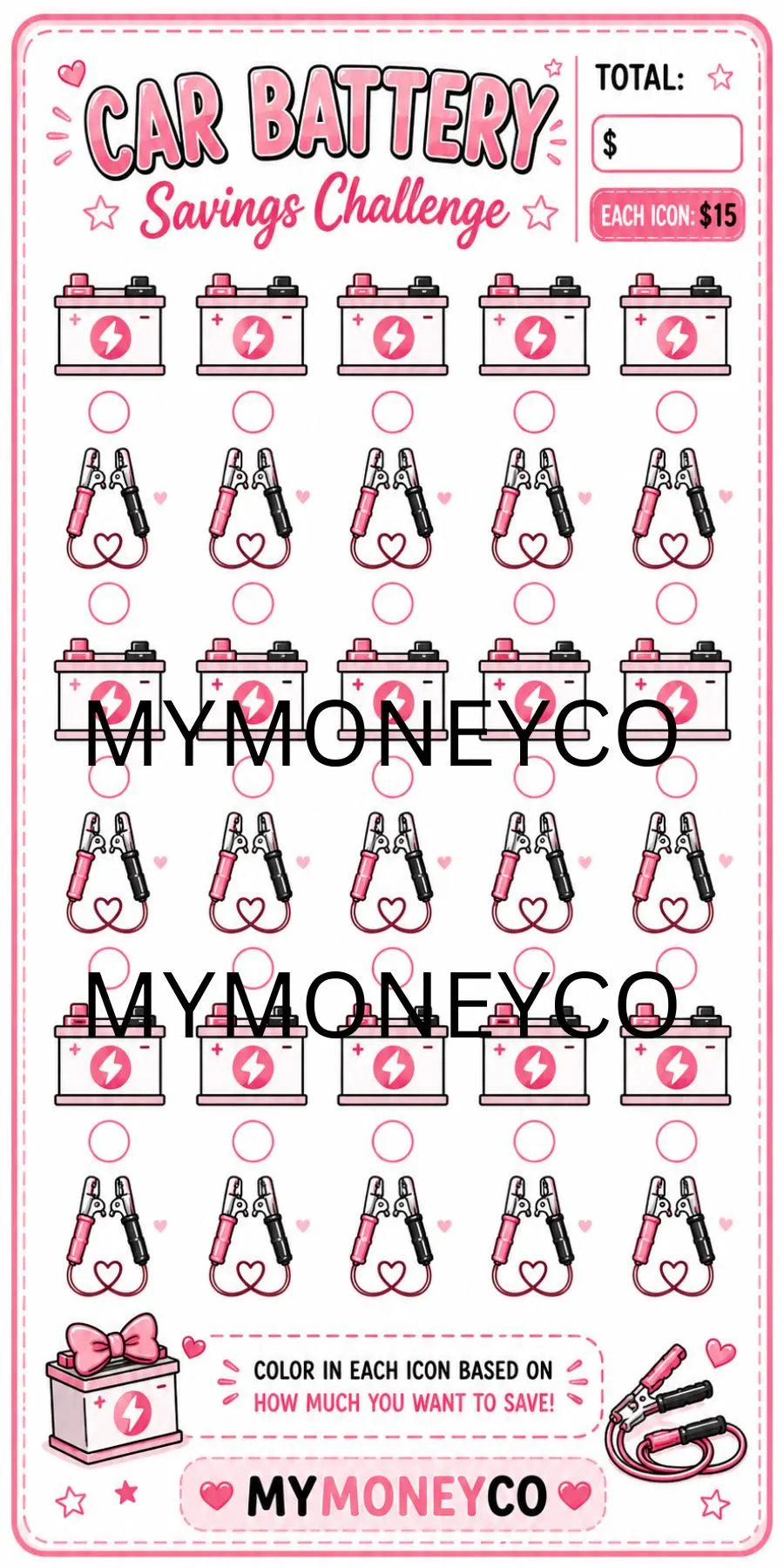 Pink Car Savings Challenge Bundle