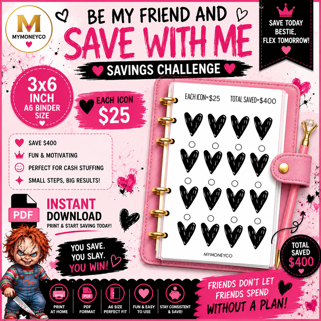 Be My Friend Chucky Savings Challenge PDF Digital Download A6 Format