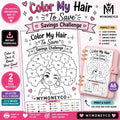 Color My Hair Savings Challenge Printable | Coloring Challenge | A6 and Full Sheet Cash Stuffing Tracker |  Instant Download PDF