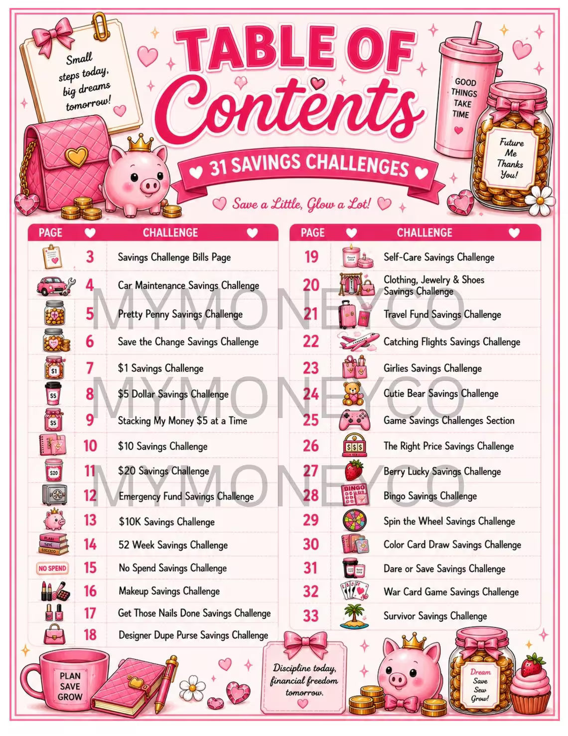 Mymoneyco Savings Challenge Workbook