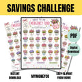 Floral Emergency Savings Challenge Printable | Budget Tracker (PDF Download) Full Sheet Emergency Fund Savings Challenge (Copy)
