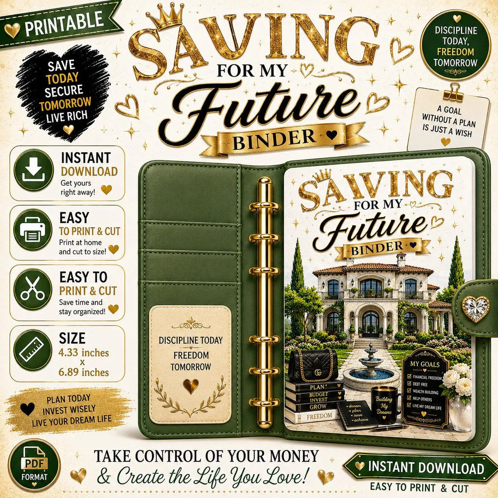 Saving For My Future A6 Binder Dashboard Printable |  Budget Binder (PDF Download)