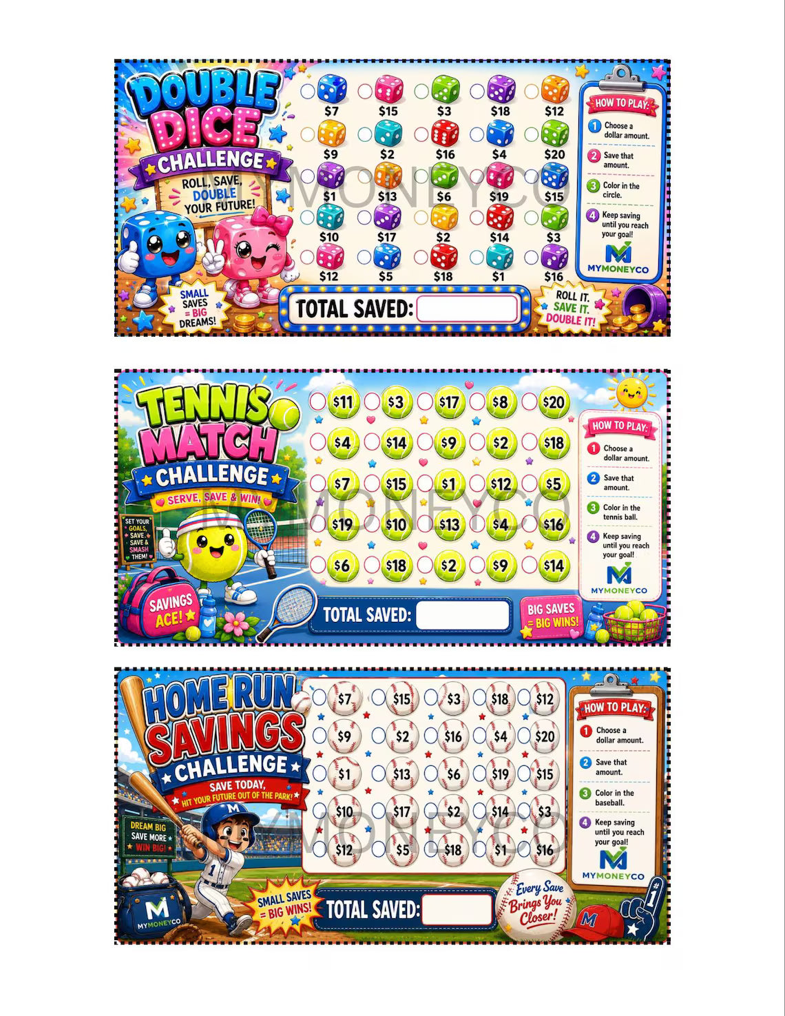 15 Game Savings Challenge Bundle