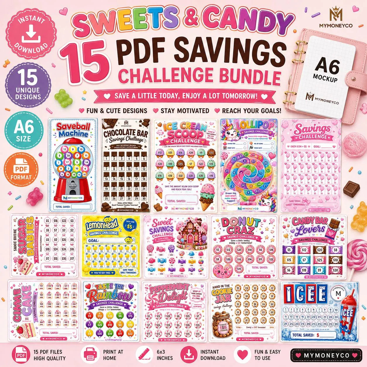 15 Sweets and Candy Savings Challenge Bundle