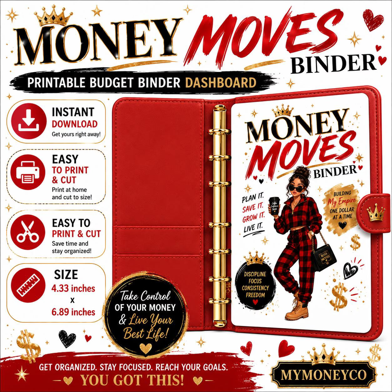 Money Moves A6 Binder Dashboard Printable |  Budget Binder (PDF Download)