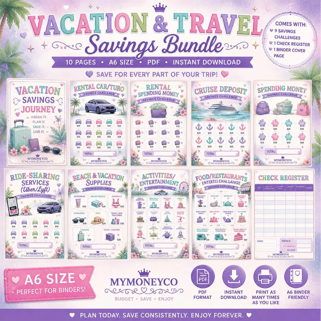 Vacation & Travel Savings Challenge Bundle