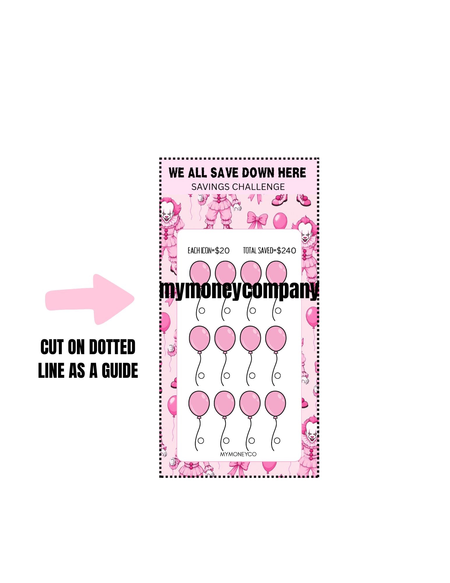 We All Save Down Here Savings Challenge PDF Digital Download A6 Format