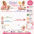Girls Budget Planner Sheet | Cash Stuffing Tracker (PDF Download)